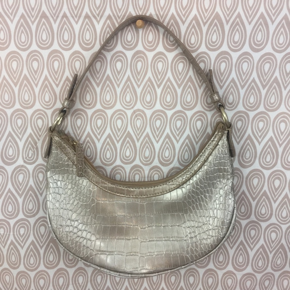Nine West Beige Faux Leather Shoulder Bag Purse Z6